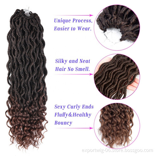 Crochet Goddess Locs Hair Extensions Faux Locs Curly Crochet Braids Beauty Colors Synthetic Braiding Hair Bohemian locks